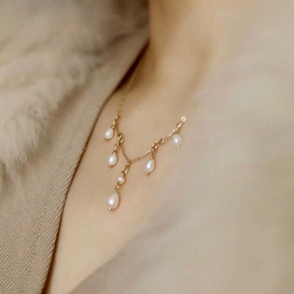 Faux Pearl Charm Necklace - Picture 1 of 5